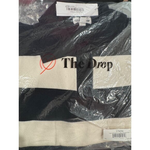 The Drop Womens Striped Long-Sleeve Collared Sweater Black/White XXL NWT - Picture 3 of 3